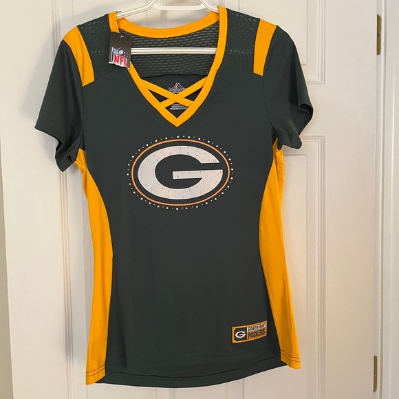 NFL Green Bay Packers Fitted Embellished Jersey - Picture 1 of 6